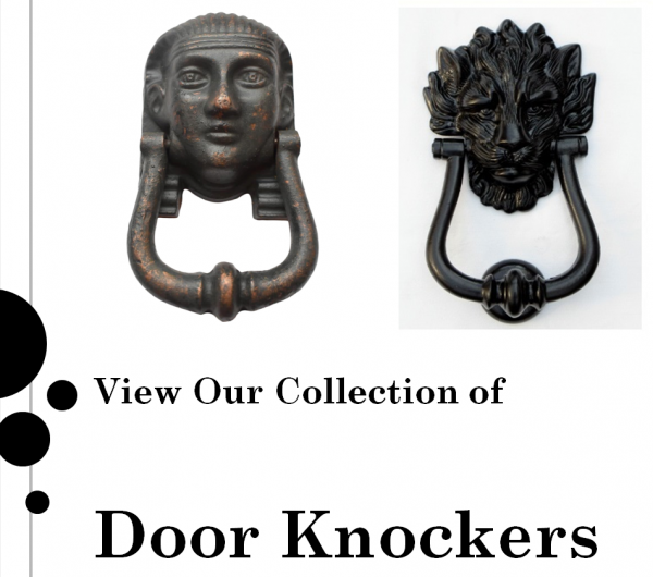 Antique cast iron and brass door knockers