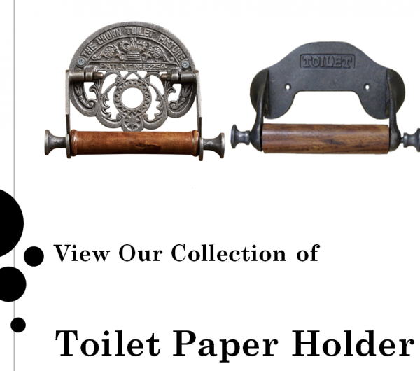 Cast iron and brass toilet paper holder