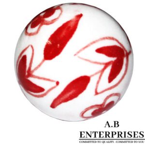 white and red painting Ceramic Cabinet Knob available in all Pantone colors by A.B. Enterprises India