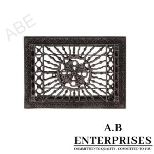 Cast iron air vent by A.B. Enterprises, Model AB-WR-05 in Black P.C. finish – durable and decorative vent cover for homes and interiors.