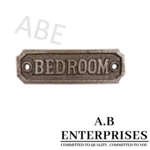 Handcrafted cast iron wall plaque AB-WP-07 with natural iron patina finish by A.B. Enterprises, India – durable and decorative design.