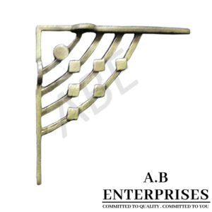 Handcrafted cast iron shelf bracket by A.B. Enterprises – strong and decorative wall support for homes, offices, and interiors.