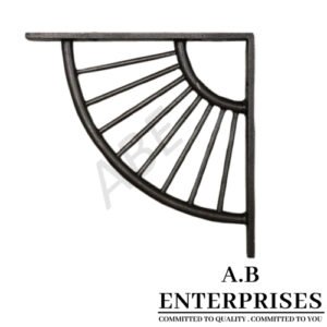 Handcrafted cast iron shelf bracket by A.B. Enterprises – strong and decorative wall support for homes, offices, and interiors.