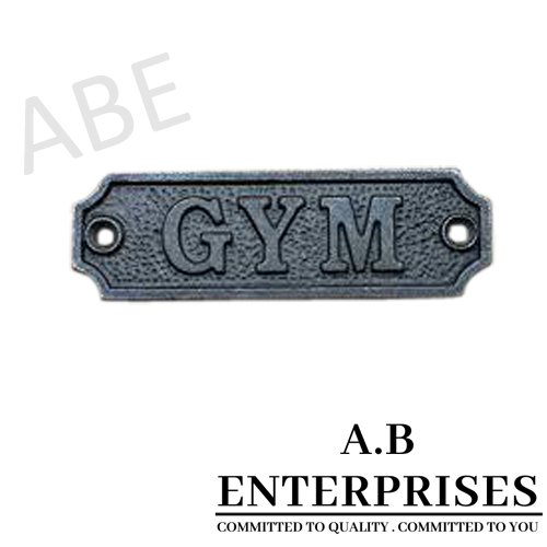 Handcrafted cast iron wall plaque AB-WP-08 with natural iron patina finish by A.B. Enterprises, India – durable and decorative design.