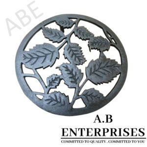 Cast iron kitchen trivet in natural iron patina finish – Model No AB-KT-03 by A.B. Enterprises