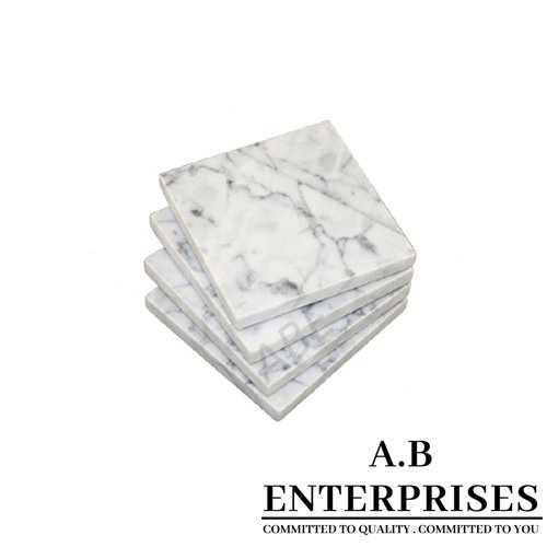 Handcrafted marble coaster AB-C-02– premium drink coaster by A.B. Enterprises India