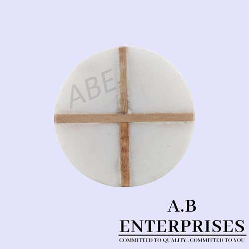 Marble Stone Cabinet Knob in white pattern by A.B. Enterprises India