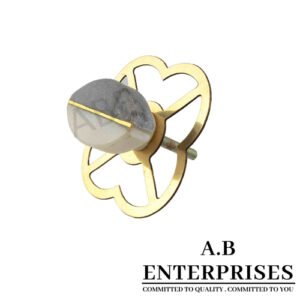 Marble Stone Cabinet Knob in white n grey pattern by A.B. Enterprises India