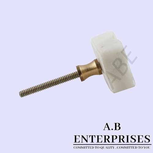 Marble Stone Cabinet Knob in white square pattern by A.B. Enterprises India