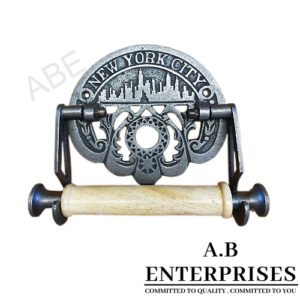Handcrafted decorative toilet paper holder AB-TPH-7 – Cast Iron with Copper Antique finish by A.B. Enterprises