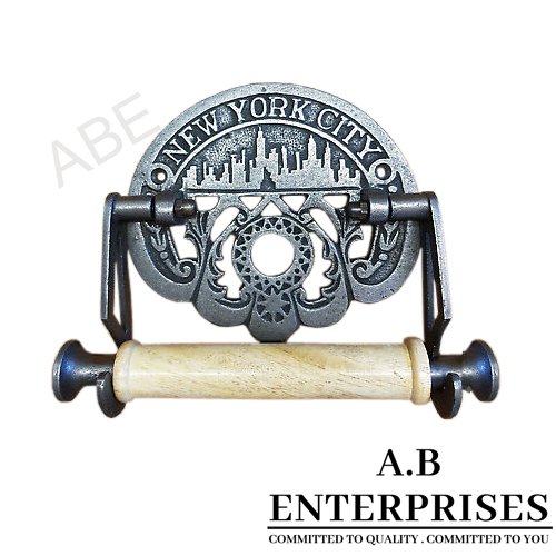Handcrafted decorative toilet paper holder AB-TPH-7 – Cast Iron with Copper Antique finish by A.B. Enterprises