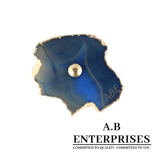Agate Cabinet Knob in blue natural stone by A.B. Enterprises India