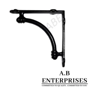 Handcrafted cast iron shelf bracket by A.B. Enterprises – strong and decorative wall support for homes, offices, and interiors.