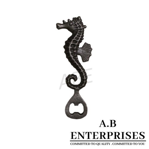 Sea Horse Small Bottle Opener – Cast Iron Mini Nautical Bar Tool by A.B. Enterprises