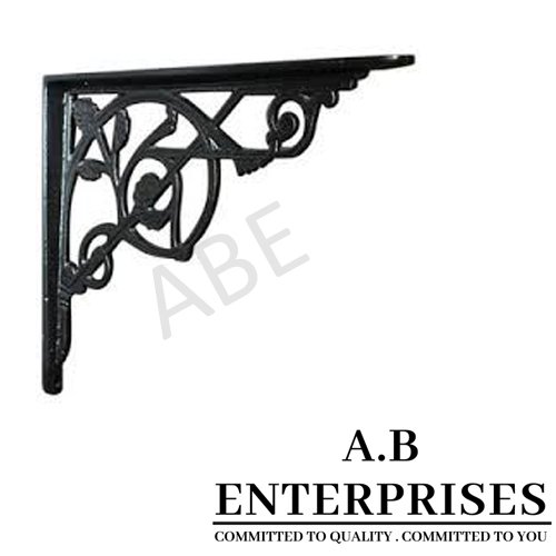 Handcrafted cast iron shelf bracket by A.B. Enterprises – strong and decorative wall support for homes, offices, and interiors.