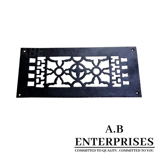 Cast iron air vent by A.B. Enterprises, Model AB-WR-05 in Black P.C. finish – durable and decorative vent cover for homes and interiors.