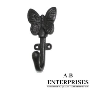 Cast Iron Butterfly Hook – Handcrafted Decorative Wall Hook by A.B. Enterprises