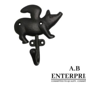 Cast Iron Pig Hook – Decorative Wall Hook by A.B. Enterprises